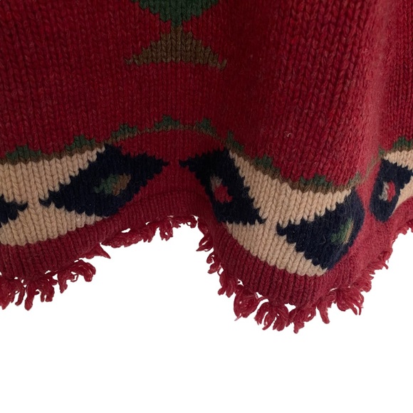 Vintage Fringe Southwestern Aztec Lambs Wool Oversized Sweater - Picture 12 of 12